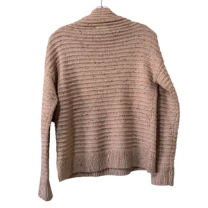 Madewell Women Sweater Size XXS Pink Wool‎ Blend Ribbed Knit Mock Neck Cozy City thumbnail 2
