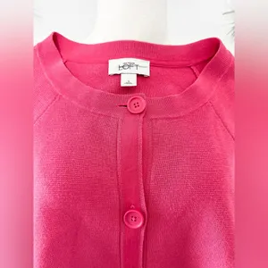 Loft Womens Pink Short Sleeve Sweater Button Up Cardigan Small thumbnail 6