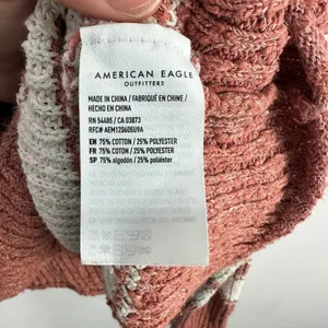 American Eagle Crochet Knit Sweater Womens XS Oversized Earthy Boho 90s Layering thumbnail 4