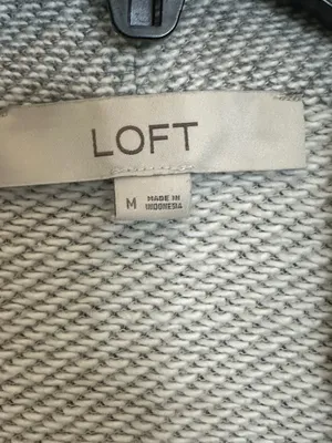 Loft Light Gray Open Front Cardigan Sweater Medium thumbnail 3