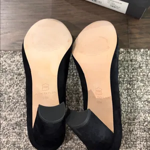 New In Box Ann Taylor Black Suede Annalise Stone Block Heel Pump Sz 7.5 thumbnail 5
