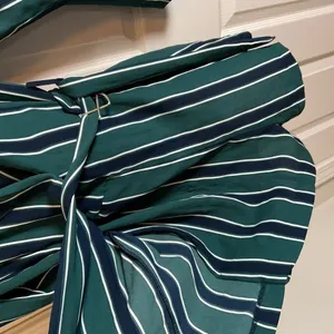 Rules of Etiquette Green & Navy Striped Blazer Romper Size Small NWT thumbnail 5