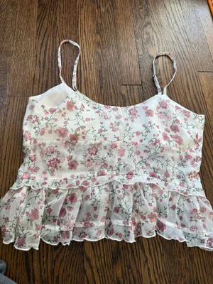 Hollister Floral Chiffon Ruffle Cami thumbnail 3