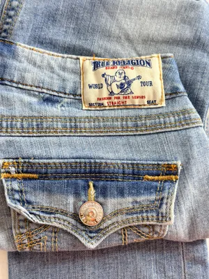 Vintage True Religion Low Rise Straight Leg Denim Jeans Womens Size 27 thumbnail 9