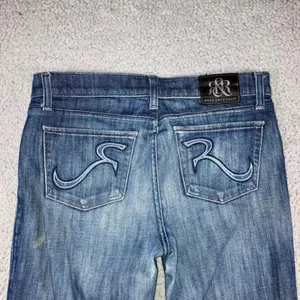 Rock & Republic Bootcut Jeans Women 29 Embroidered Pockets Low Rise Grunge Biker thumbnail 9