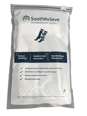 SoothRelieve Compression Socks Medium White Swelling Blood Flow Machine Washable thumbnail 2