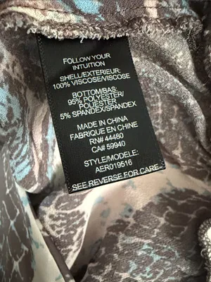 AFRM Pink, Blue & Gray Abstract Print Long-Sleeve Bodysuit thumbnail 4