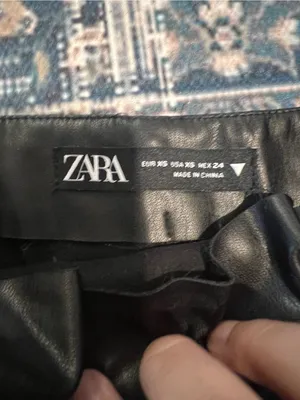 Zara Black Faux Leather Asymmetric Mini Skirt thumbnail 6