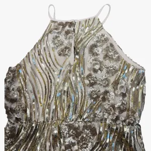 Sugar + Lip2 Sequin Mini Dress S Gold Champagne Cold Shoulder Keyhole Cocktail thumbnail 17