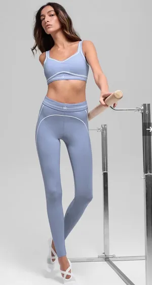 Alo yoga Airbrush high waist 7/8 Heart Throb leggings with matching top thumbnail 1