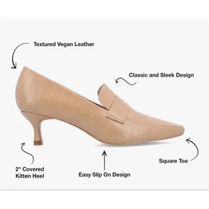 NEW Journee Collection Tan Faux Alligator Celina Pumps 8 $95 thumbnail 3