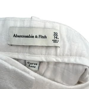 Abercrombie Sloane Tailored Shorts Linen Blend High Rise White Size 32‎ 14R thumbnail 9