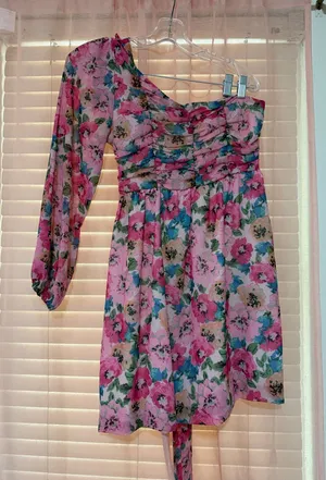 Shein Dress One-Shoulder Floral thumbnail 1