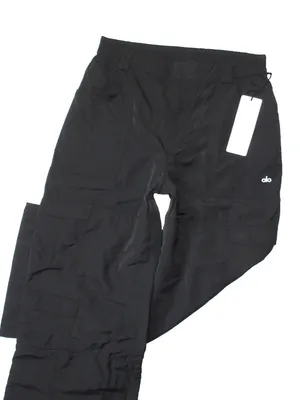 NWT Alo Yoga High-Waist Ski-Moto Puffer Pants in Black Seamed Cargo L thumbnail 2