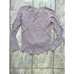 Lululemon Lavender Purple Twist Front Mesh Back Long Sleeve Active Top Women 6 thumbnail 2