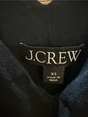 J.Crew Linen Mini Dress Black V Neck Sleeveless Shift Dress XS thumbnail 3