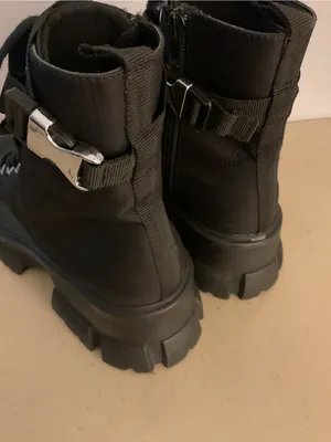 Steve Madden women black canvas nylon platform Combat Boots US 8 thumbnail 5