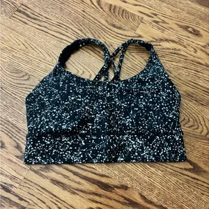 Lululemon Black and White Patterned Sports Bra (Reflective) thumbnail 1