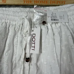 White Eyelet Cotton Maxi Skirt Large Tiered Layered Elastic Pull-On Cottagecore thumbnail 7
