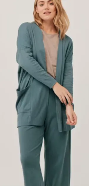 Pact Airplane Wrap Cardigan 100% Organic Cotton Womens XL XXL Green thumbnail 1
