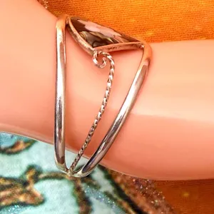 Vintage Alpaca Mexico Abalone Mother of Pearl Flower Cuff Bracelet thumbnail 8