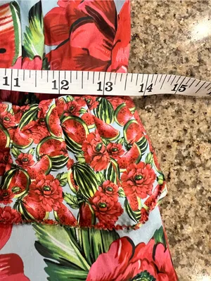 FARM Rio Watermelon Flowers Mini Dress Red Multi Cotton Ruffle Size S thumbnail 8