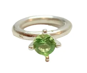 925 Sterling Silver Peridot Diamond Green Ring Charm bracelets thumbnail 1