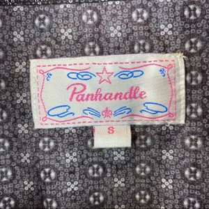 Panhandle Gray & Black Print Pearl Snap Long Sleeve Western Cowgirl Rodeo Top S thumbnail 6
