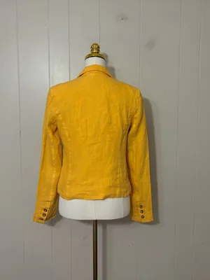 Sundance Pippa Cropped 100% Linen Blazer Sunset Yellow Size XS thumbnail 7