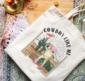 Taylor Swift Cowboy Like Me Frog Print Canvas Tote Bag Merch 14in x 14in NEW thumbnail 2