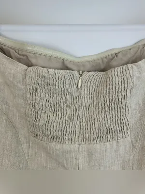 DISSH Daphne Linen Strapless Mini Dress with Pockets Size 6 Natural Oatmeal thumbnail 11