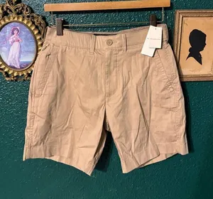 NWT! Abercrombie & Fitch 6” All Day Plain front shorts Khaki 26 thumbnail 1