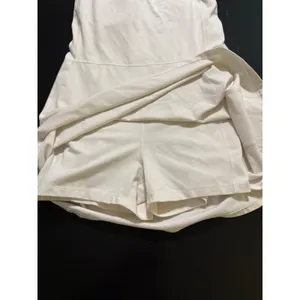 Old Navy Women Cream PowerSoft Strappy Active Dress with Built-in Shorts Large thumbnail 2