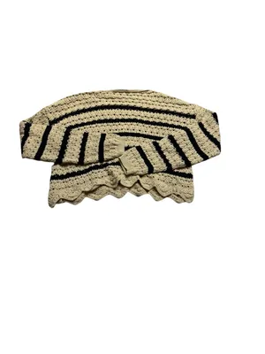 🧶 House of Harlow 1960 Size M Crochet Knit Striped Sweater Shorts Set 🧶 thumbnail 9