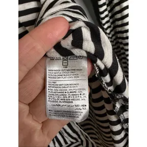 Old Navy Black And White Striped Long Sleeve Tunic Dress Shirt Medium thumbnail 5