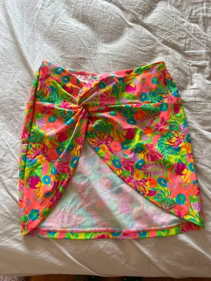 White Fox Neon Twist Skirt Tropicana Print Cover Up thumbnail 4