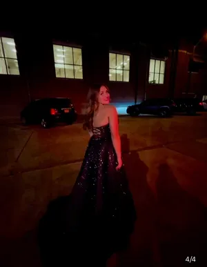 Sherri Hill Black Sparkly Ball Gown Dress thumbnail 4