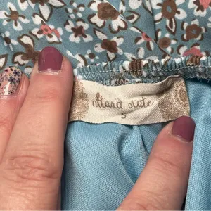 Altar’d State Blue Floral Milkmaid Peasant Dress Elastic‎ Waist Ruffle Small thumbnail 6
