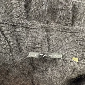Tahari Long Cardigan Sweater Jacket 100% Merino Wool Size Small Gray Ruffle Snap thumbnail 7
