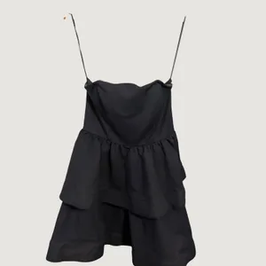 ASTR The Label Black Strapless Tiered Ruffle Mini Dress Size S thumbnail 4