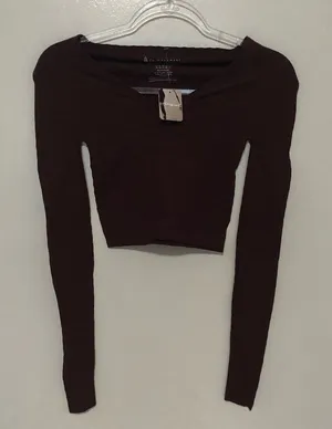 Free People Movement Gone Adrift Seamless Long Sleeve Red Night New Medium thumbnail 1