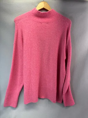 J. Crew Factory XL Bubblegum Pink Mock Neck Extra Soft Knit Sweater thumbnail 2