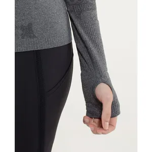 Lululemon Running Shirt Womens 12 Long Sleeve Paisley Gray Black Limited Edition thumbnail 5