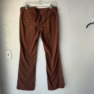 American Eagle‎ Pants Y2k 10 Long Brown Kick Boot Stretch Casual Chino Flare thumbnail 7
