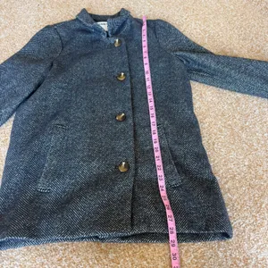 Old Navy Womens Navy Blue Herringbone Wool Blend Button Up Car Coat Size S thumbnail 6