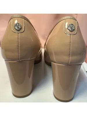 AK Anne Klein iFlex Nude Patent Block Heel Pumps Classic Comfort Heels thumbnail 6
