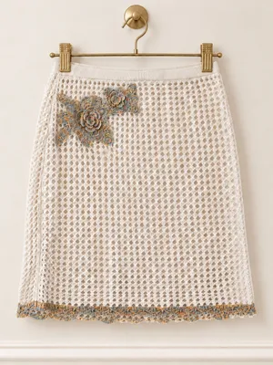 Abercrombie & Fitch Trevor Project Crochet Floral Mini Skirt M thumbnail 2