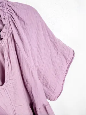 OLD NAVY Purple Short Sleeves Side Pockets Gauzy Dress 2X Casual Picnic BBQ Boho thumbnail 9