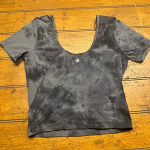 Lululemon Align Short Sleeve Cropped TIE DYE‎ Top Women's Size 4 thumbnail 1