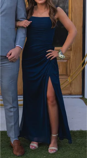 Navy Prom Dress Azazie Blue thumbnail 1